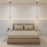 Luxurious 300 Thread Count Bamboo  Sateen Wide Stripe Fitted Sheet Queen - 160 x 200 x 38 CM / Pale Coral