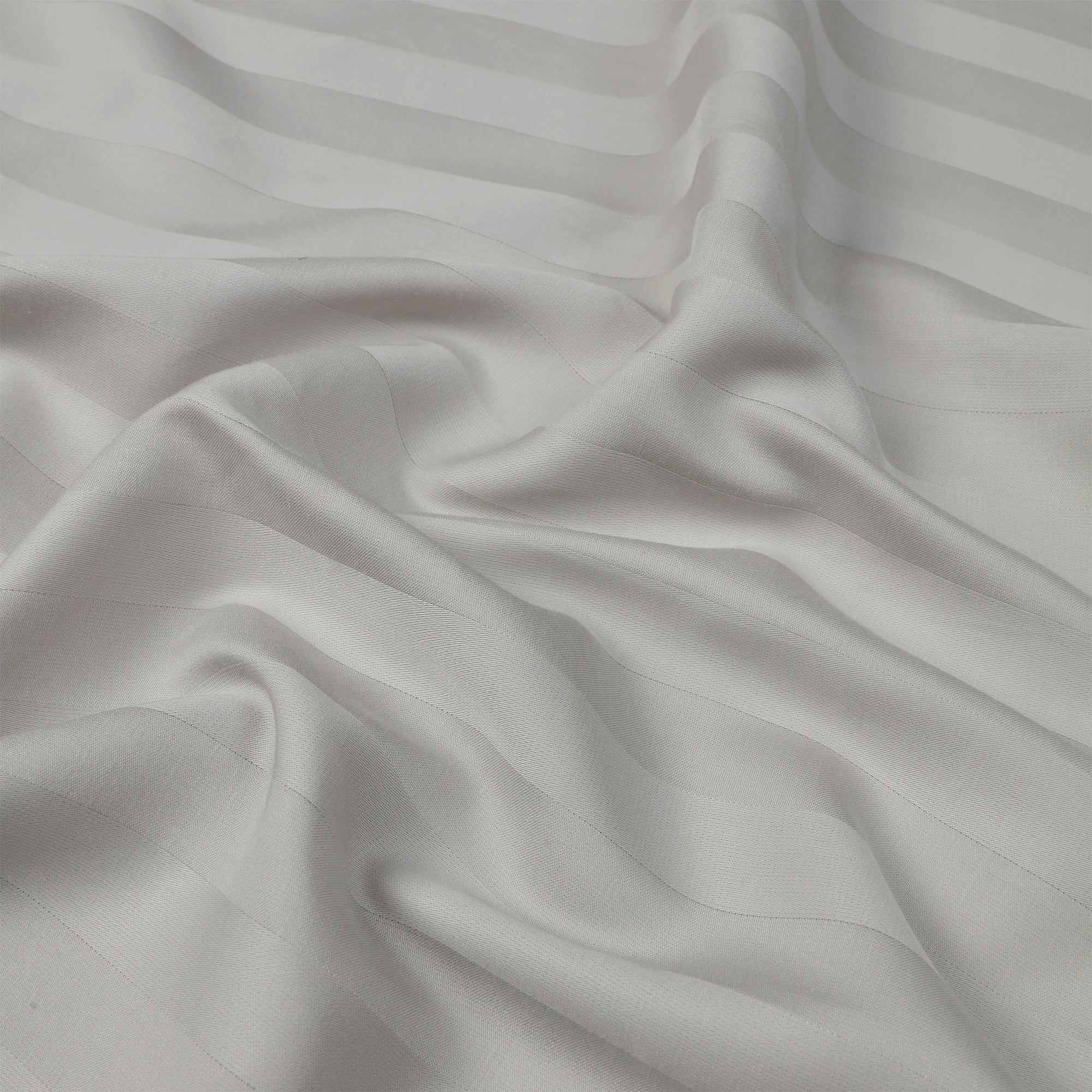 Luxurious 300 Thread Count Bamboo  Sateen Wide Stripe Pillow Cases 50 x 80 CM / Grey