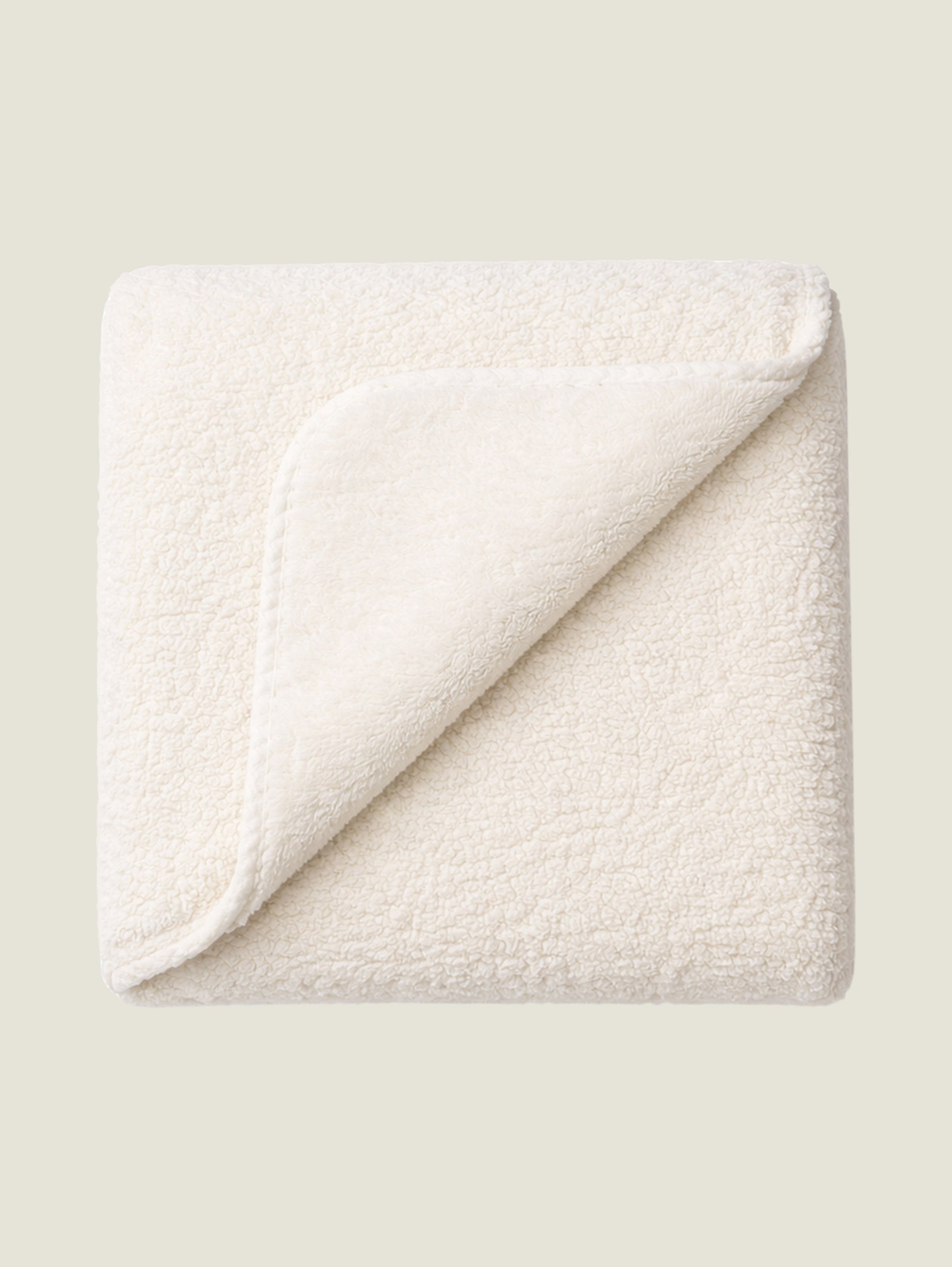 Dwell Fur Knitted Throw Blanket - White