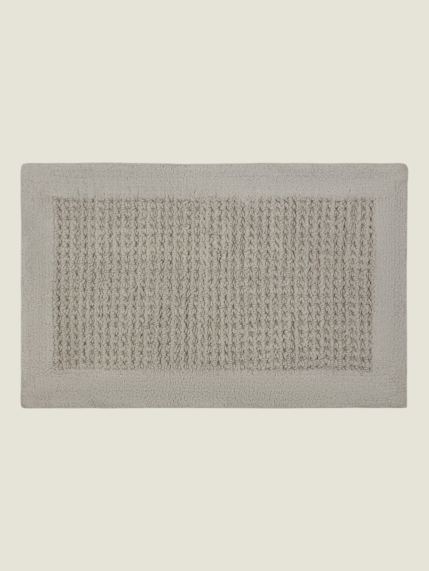 Dwell Cotton Frame Cotton Bath Mat - Light Grey