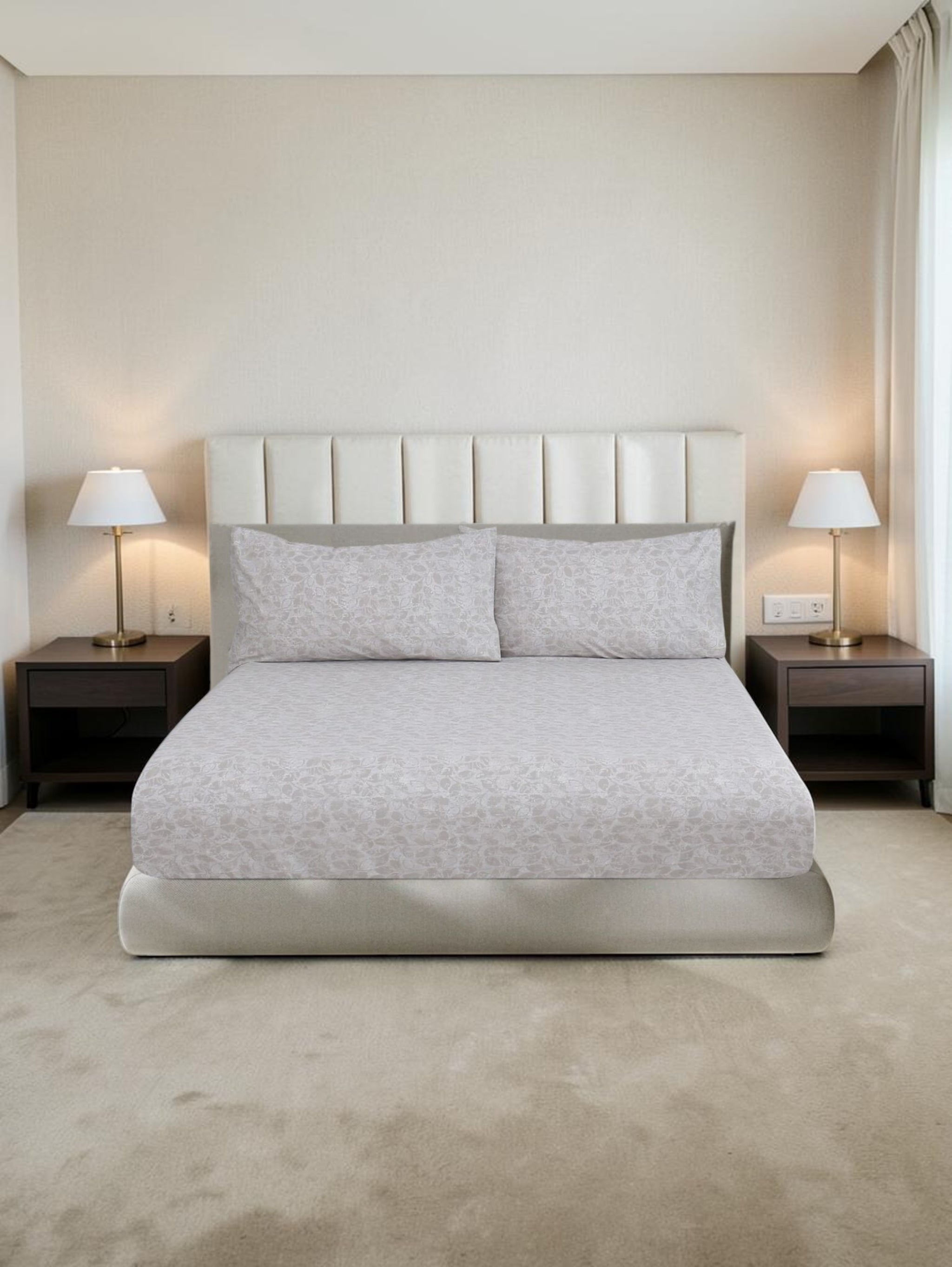 200 Thread Count Printed Sunrich Fitted Sheet Set - Reverse