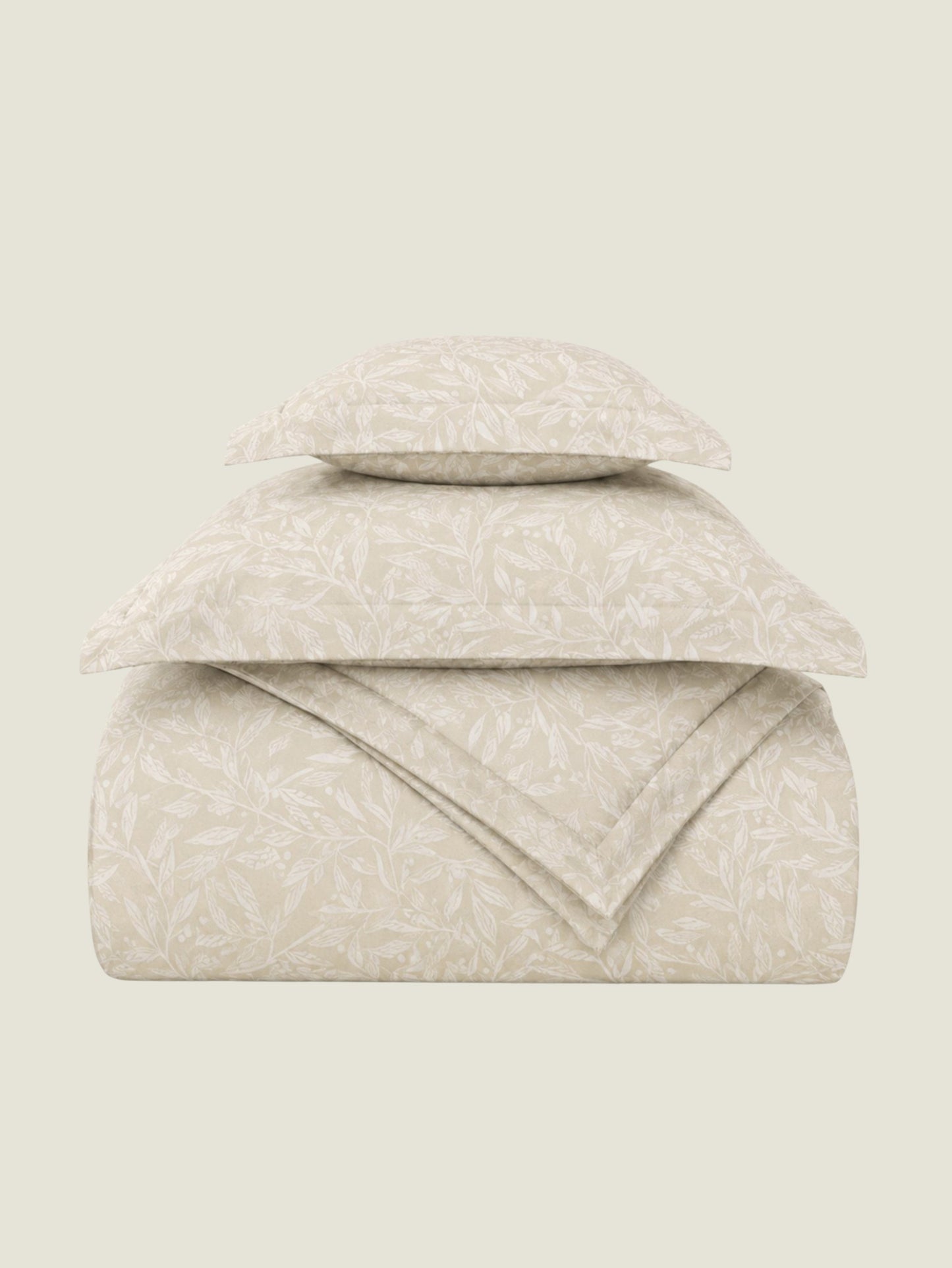 Kiara Jacquard 4PC Duvet Cover Set - Beige