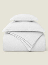 Juniper Jacquard 4pc Duvet Cover Set - White