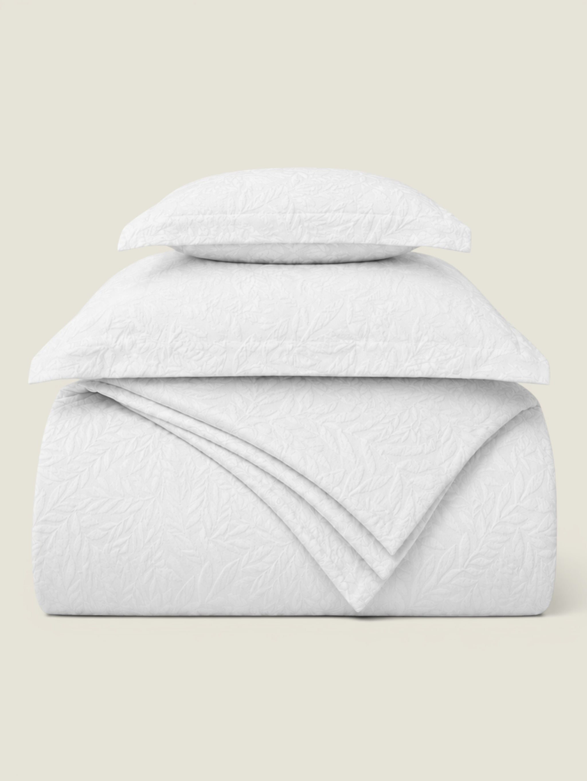Juniper Jacquard 4pc Duvet Cover Set - White