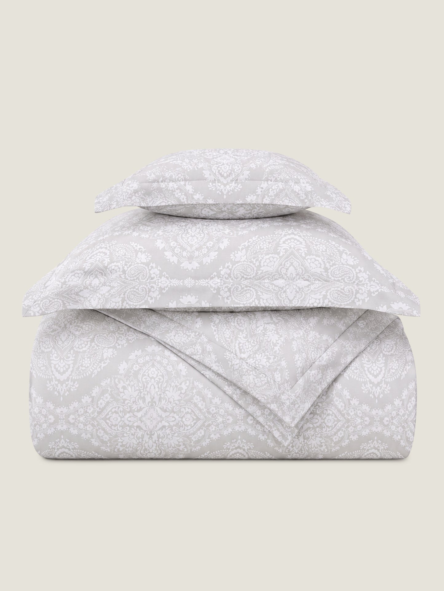 Cynthia Jacquard 4pc Duvet Cover Set - Grey
