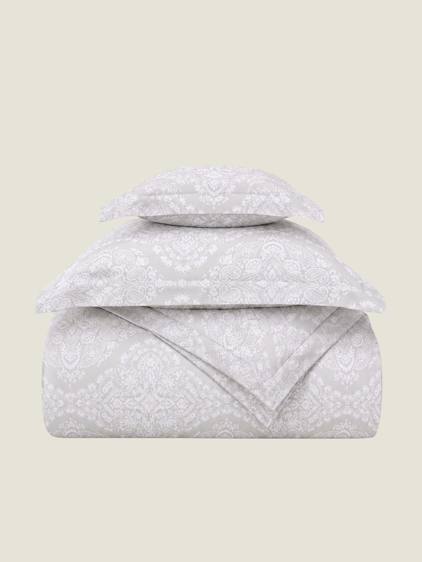 Cynthia Jacquard 4pc Duvet Cover Set - Grey