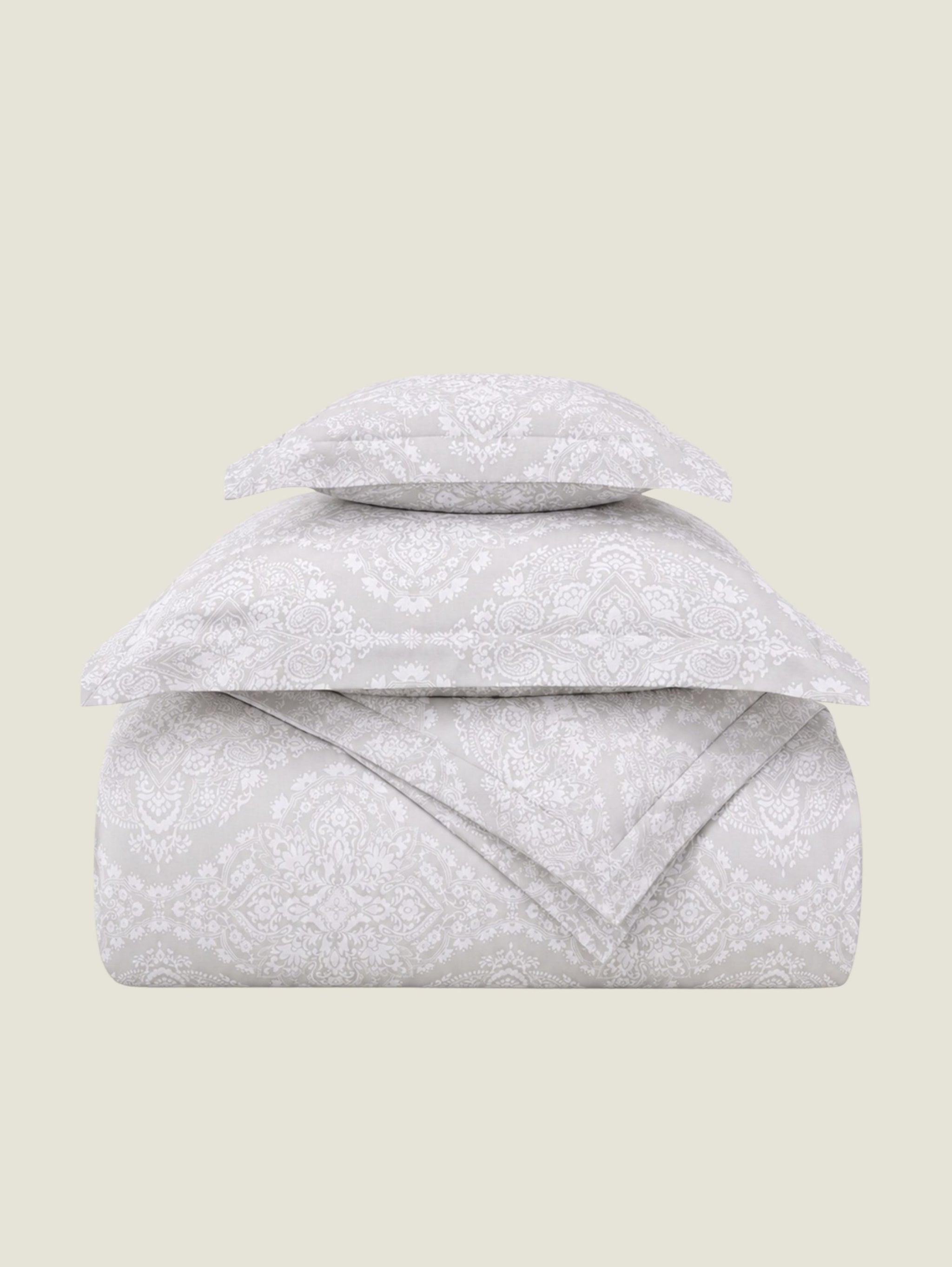 Cynthia Jacquard 4pc Duvet Cover Set - Grey