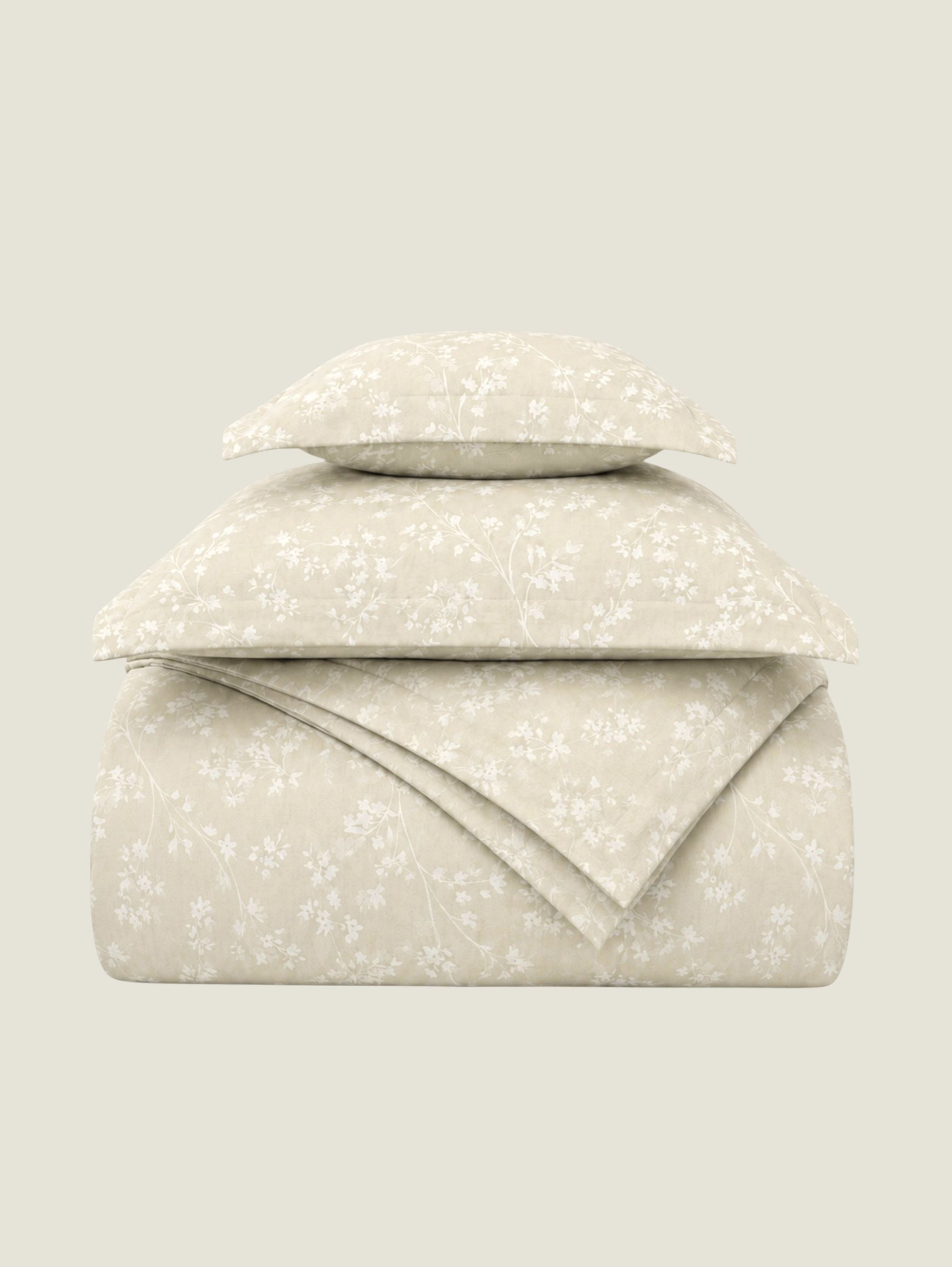 Gardenia Jacquard 4pc Duvet Cover Set - Beige