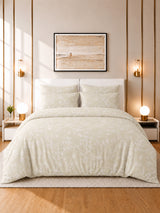 Gardenia Jacquard 4pc Duvet Cover Set - Beige