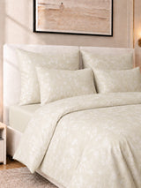 Gardenia Jacquard 4pc Duvet Cover Set - Beige