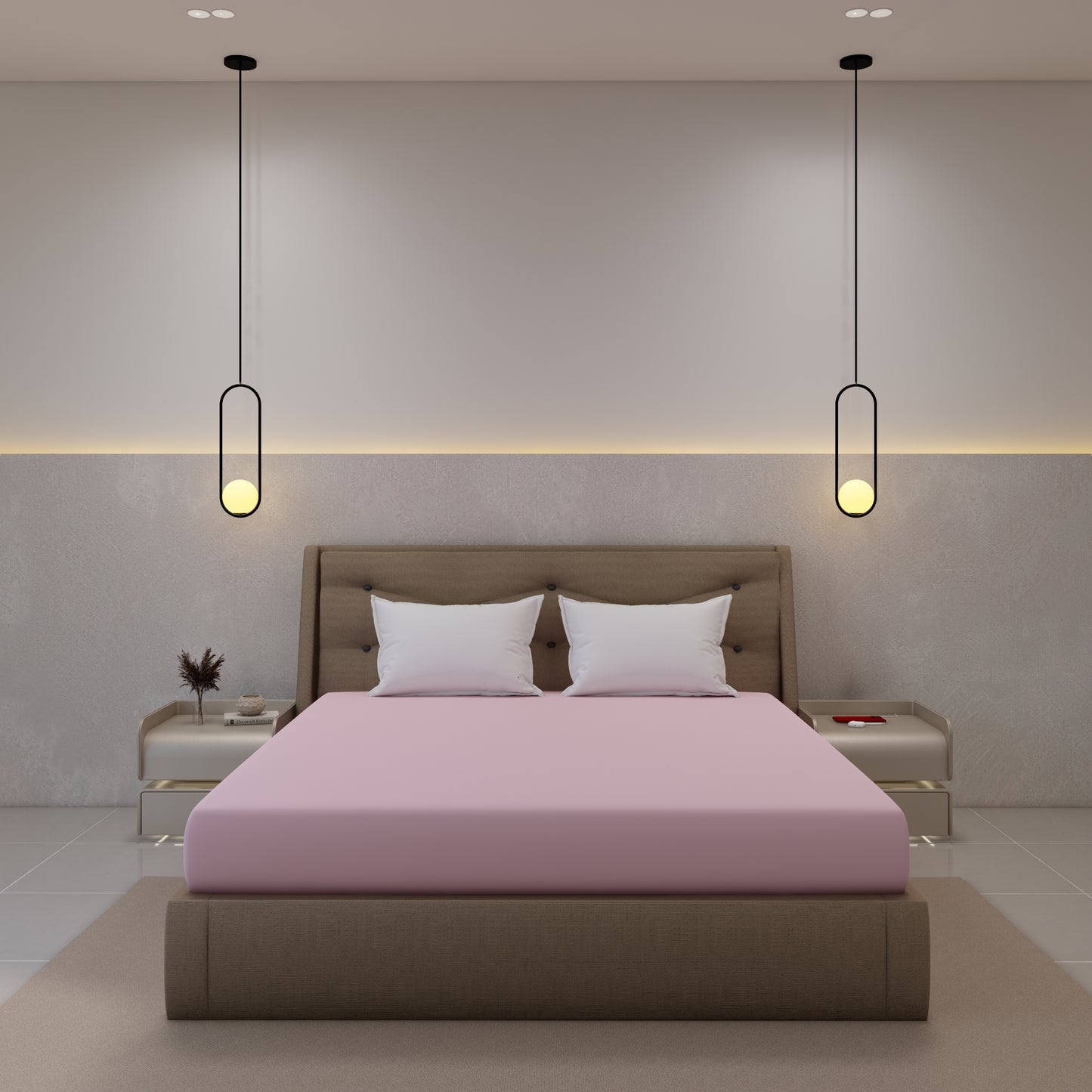 Italian Comfort - Imperial 300 Thread Count Sateen Flat Sheet King - 230 x 260 CM / Dusty Pink