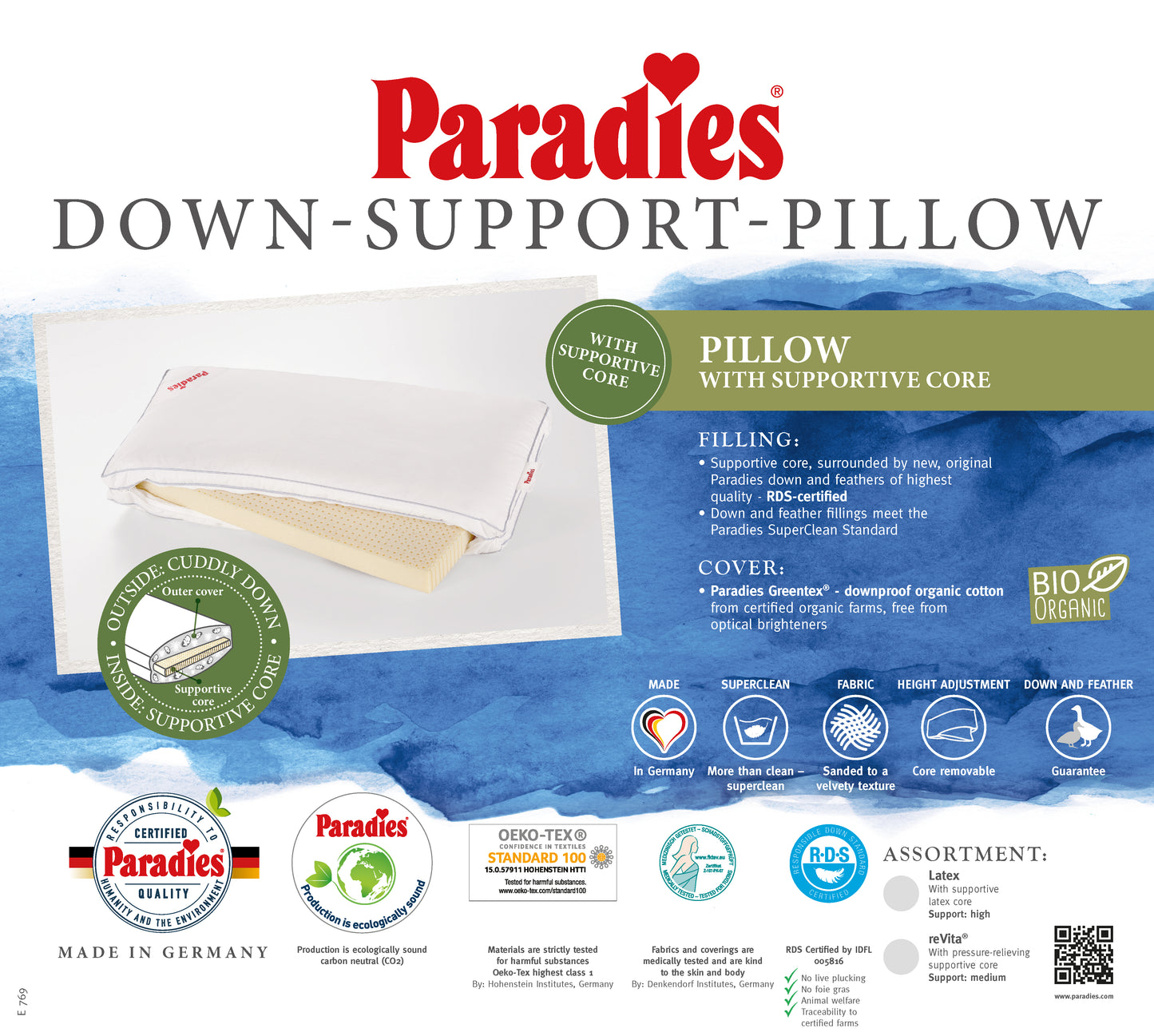 Paradies Down Latex High Neck Support Pillow