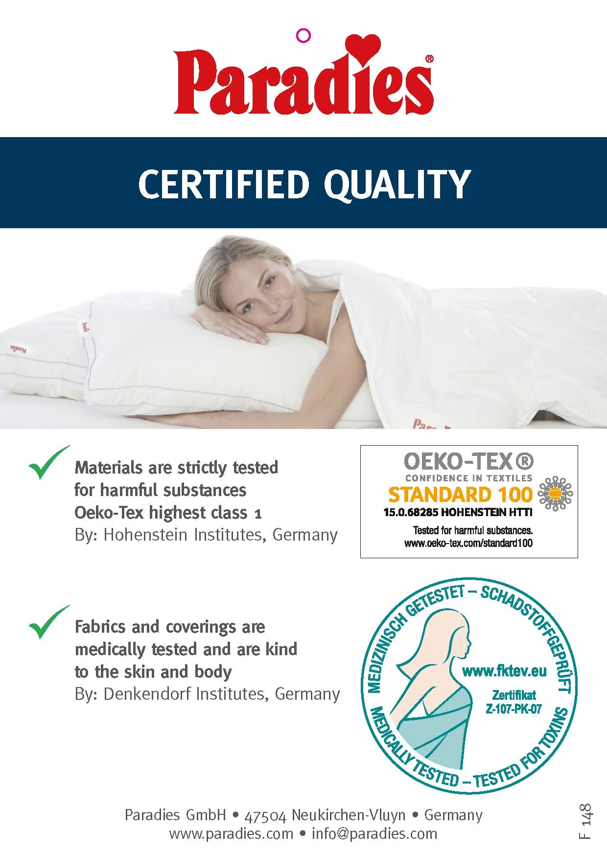 Paradies Softy - High Support Organic Cotton Pillow