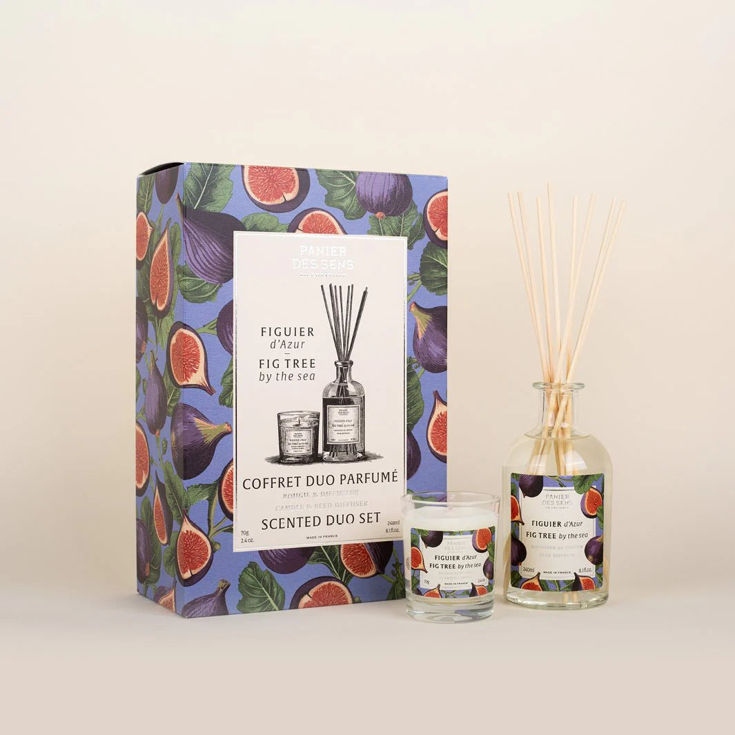 Scented Candle Set+Fig Fragrance Diffuser - Figuier D'Azur
