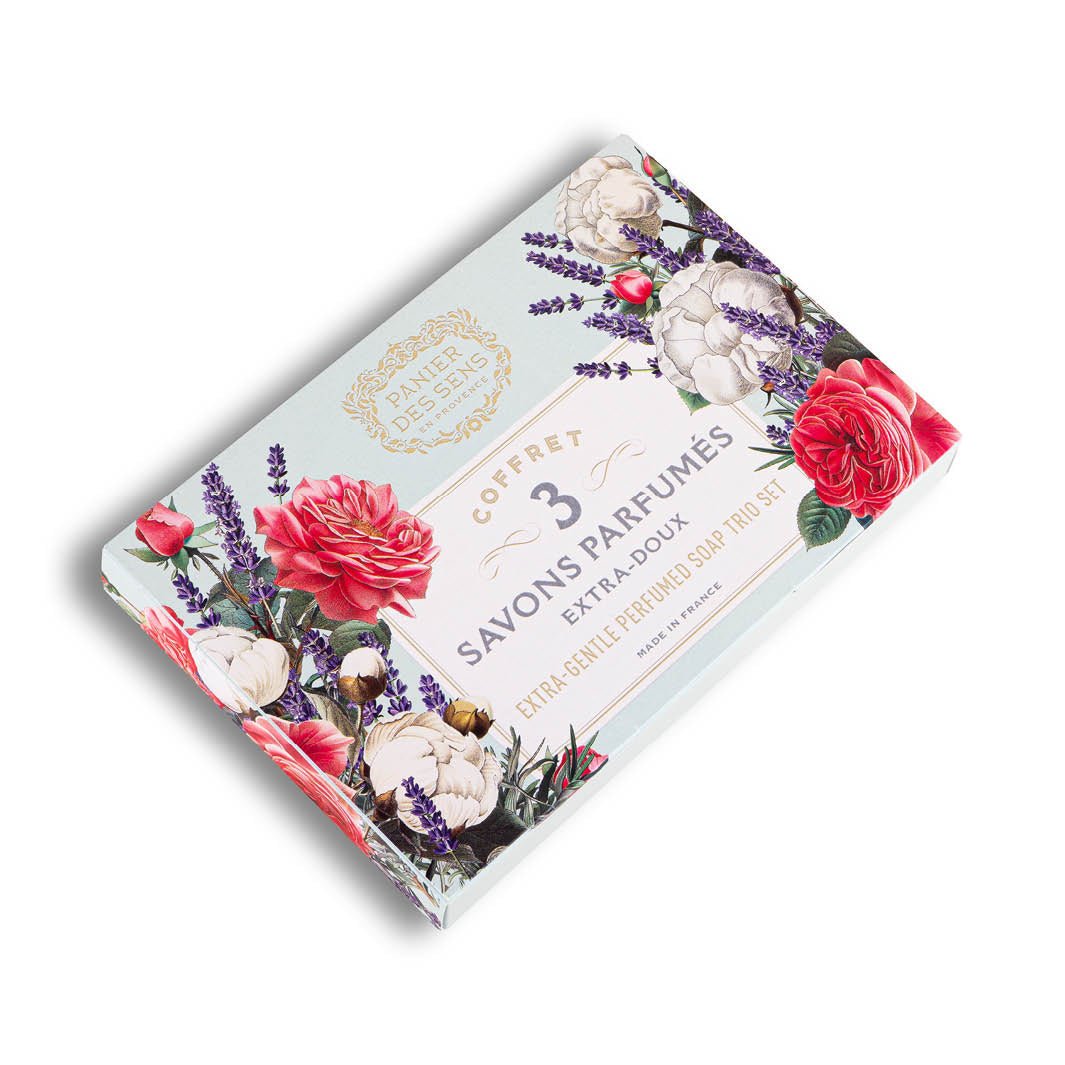 Gift Set Of 3 Perfumed Solid Soaps - Cotton, Lavender, Rose Nectar 3X100G
