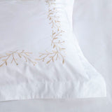 100% Cotton Percale Embroidered 4 Piece Duvet Cover Set - Serene